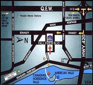 Map to Best Western Fallsview