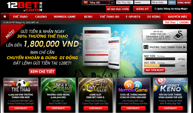 12Bet - Si&ecirc;u phẩm nh&agrave; c&aacute;i đạt điểm 10 về chất lượng